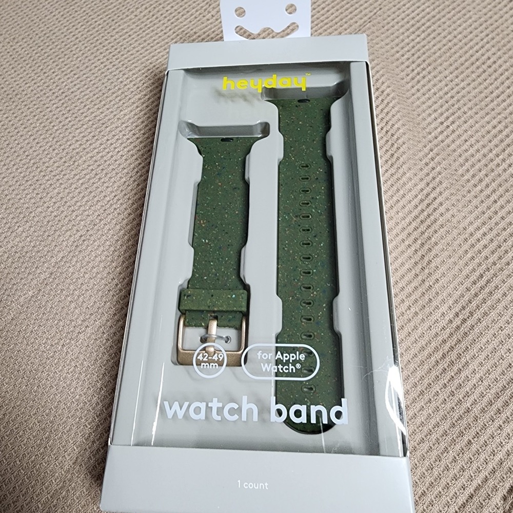 Heyday Apple Watch Band 42-49mm Olive Speckle Silicone Strap NEW